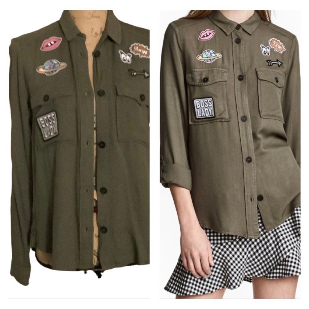 H&M DIVIDED Button-Up Long sleeves Collared Shirt